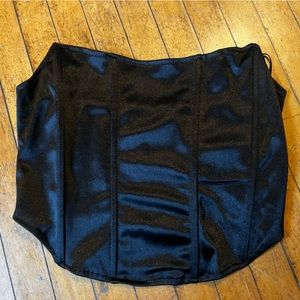 Saks Fifth Avenue | Black Wired Corset Cropped Top